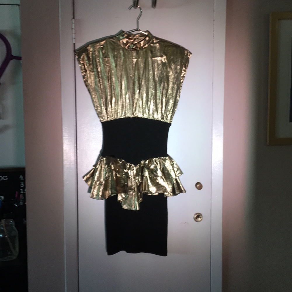 COPY - Vintage gold shiny dress 80s